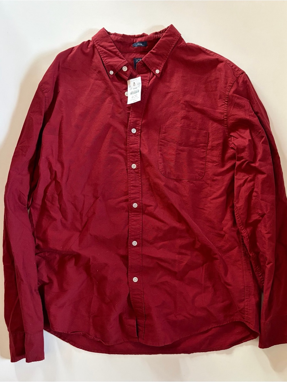 J. Crew Men's Button-Down Oxford Shirt in Deep Red